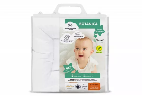 Poduszka dziecięca 35x40 Botanica Eco     Tencel płaska biała 0,80g Inter Widex