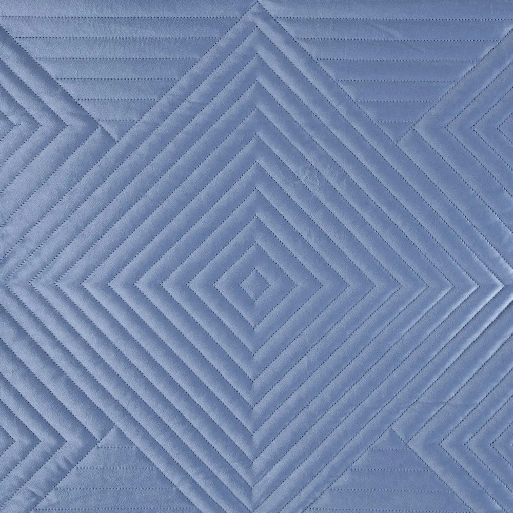 Narzuta dekoracyjna 170x210 Sofia 2 niebieska geometria welwetowa Eurofirany