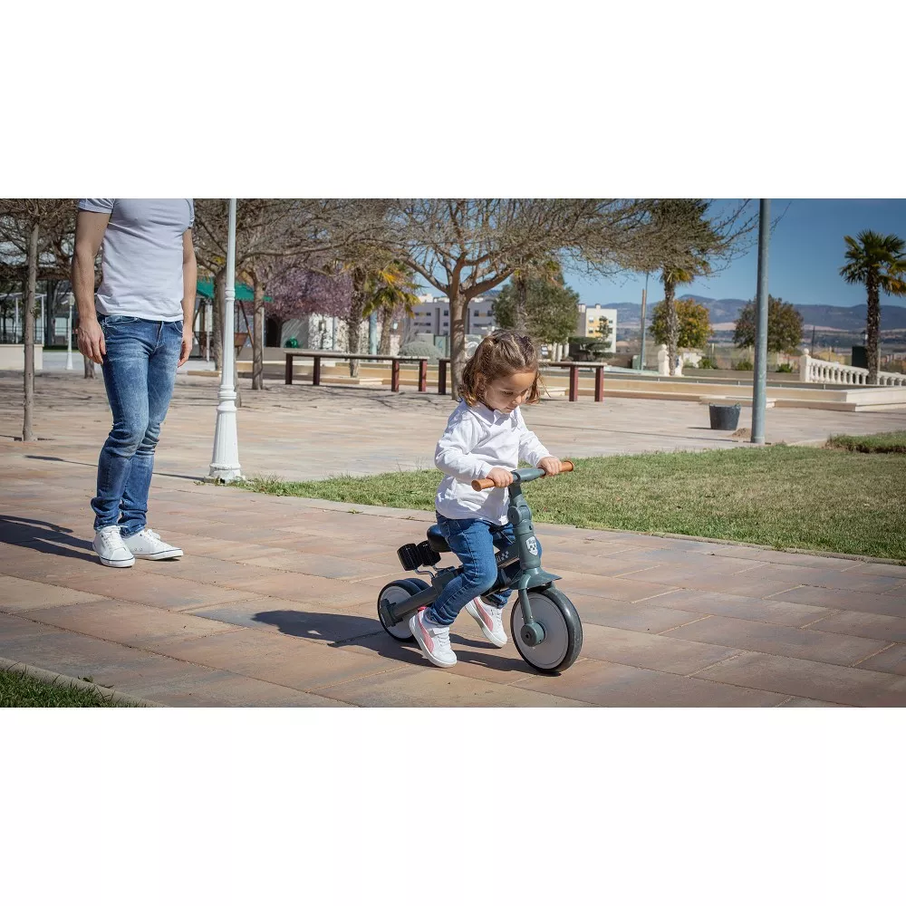 Rowerek dziecięcy z regulowanym pchaczem  - 5w1 szary