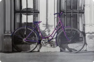 Podkładka na stół 30x43 Rower stalowa fioletowy rower Eurofirany
