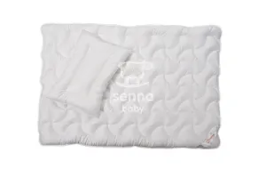 Kołdra dla dzieci 90x120 poduszka 40x60 Botanica Tencel biała z włóknem drzewnym biodegradowalna Inter-Widex