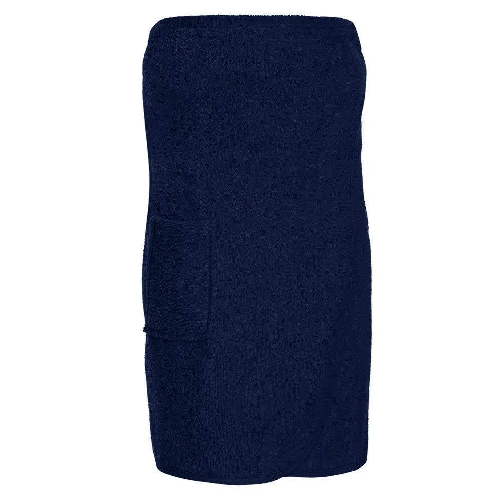 Ręcznik damski do sauny Pareo L/XL granatowy frotte bawełniany