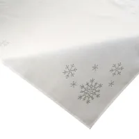 Obrus świąteczny 85x85 Judith ekri śnieżynki cekinki Eurofirany