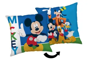 Poduszka dekoracyjna 35x35 Mickey and Friends Myszka miki i przyjaciele niebieska dwustronna