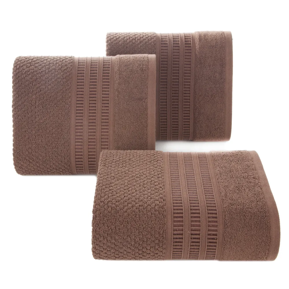 Ręcznik Rosita 50x90 brązowy o ryżowej  strukturze 500g/m2 Eurofirany