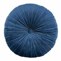 Poduszka dekoracyjna 40 cm Velvet granatowa welurowa okrągła Eurofirany
