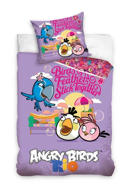 Pościel Angry Birds Fioletowa 160x200 C 5749