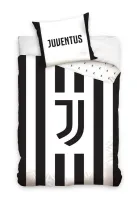 Pościel bawełniana 140x200 Juventus       biała czarna z jedną poszewką 70x90 C24