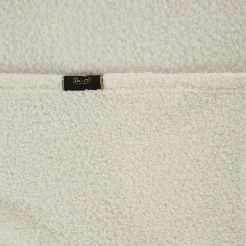 Koc narzuta na fotel 70x160 Bukla         kremowy baranek z mikrofibry Eurofirany