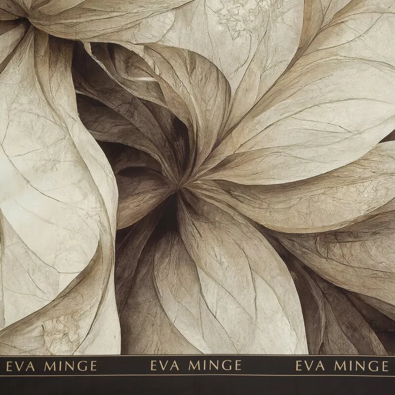 Pościel satynowa 220x200 Sylvia beżowa    brązowa kwiaty Eva Minge Eurofirany