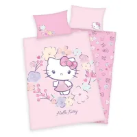 Pościel bawełniana 100x135 Hello Kitty różowa poszewka 40x60 dziecięca do łóżeczka H23
