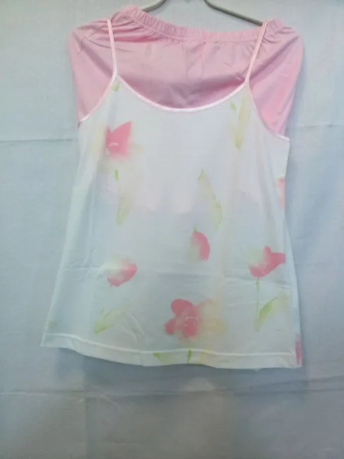 Piżama damska krótka 60 rozmiar S różowa na ramiączka