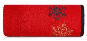 Ręcznik Cherry 50x90 czerwony gwiazdki świąteczny 02 450 g/m2 Eurofirany