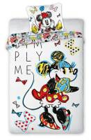 Pościel bawełniana 140x200 Myszka Mini Minnie Mouse kokardki biała kolorowa dwustronna 4522 poszewka 70x90