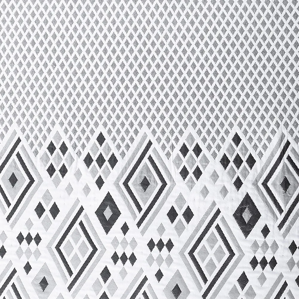Narzuta na łóżko 230x260 Wiki biała stalowa mozaika dwustronna