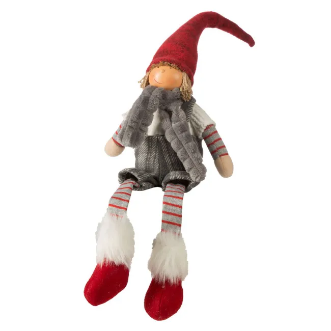 Ozdoba świąteczna Doll lalka 19B 42cm srebrna czerwona
