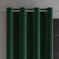 VELVI Zasłona gotowa na przelotkach, szerokość 140 x wysokość 250cm, kolor 010 ciemny zielony; butelkowy VELVI0/ZGP/010/140250/1