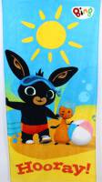 Ręcznik plażowy 70x140 Królik Bing Flop króliczek zabawy na plaży 360 g/m2 dziecięcy niebieski żółty 5540