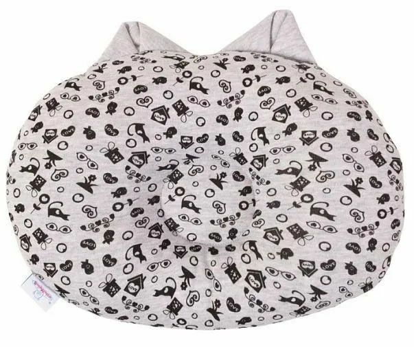 Poduszka dla niemowląt Kitty przeciwodkształceniowa szara kotki TDDPK-04 do karmienia