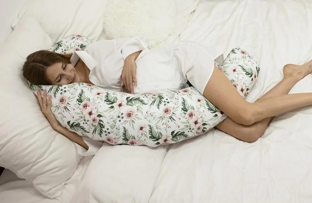 Poduszka pozycjonująca RELAX jersey 190 cm dzikie kwiaty rogal do karmienia ciążowa wypoczynkowa