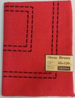 Obrus haftowany  Bruna  35x50 kpl 6 szt. czerwony z czarnym wzorkiem niska cena