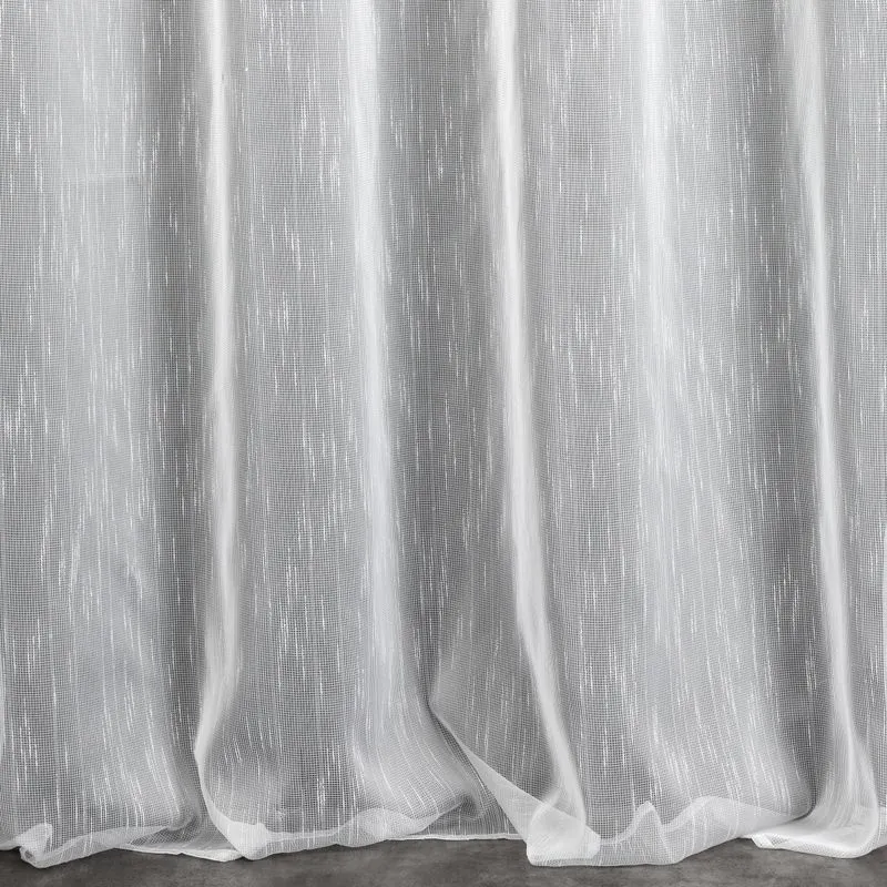 Firana 140x250 Nessi biała gotowa na przelotkach o strukturze siatki z deszczykiem Eurofirany