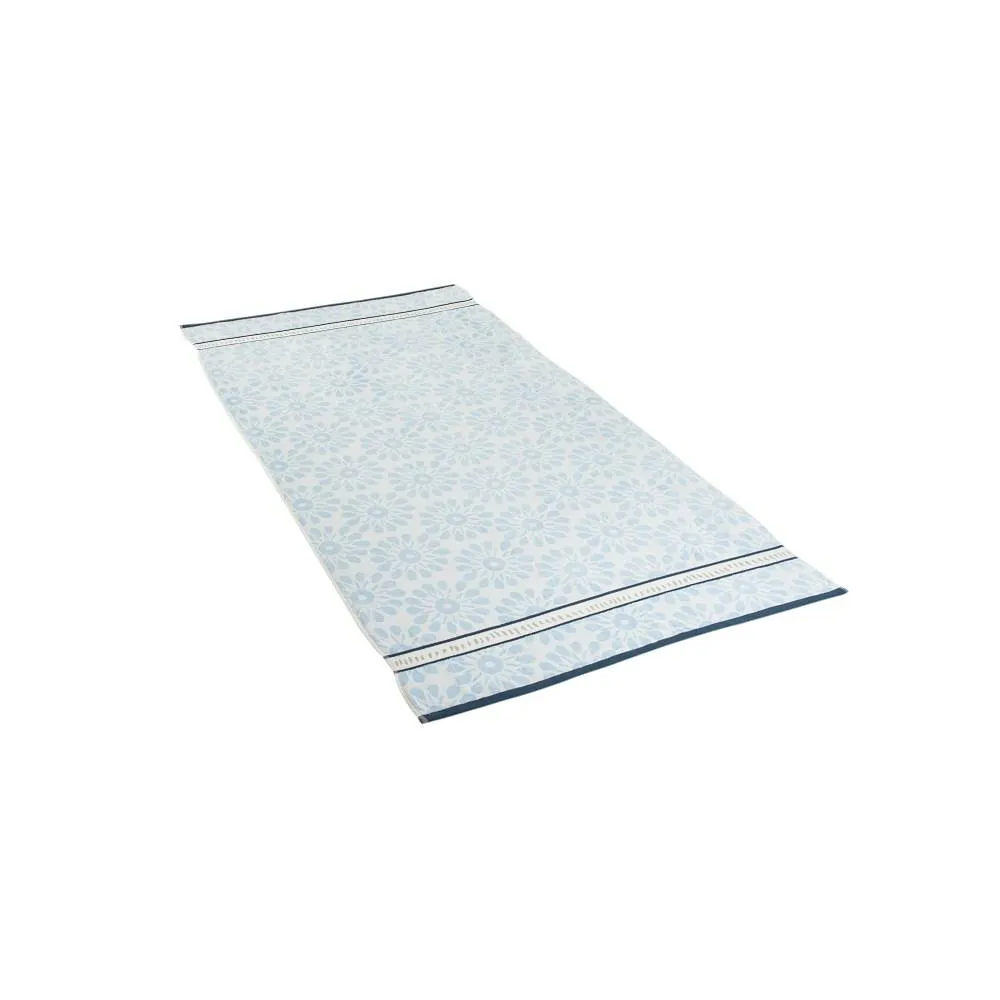 Ręcznik plażowy 90x170 Anemone biały błękitny kwiatki ZV-7963R welurowy 380g/m2 Clarysse
