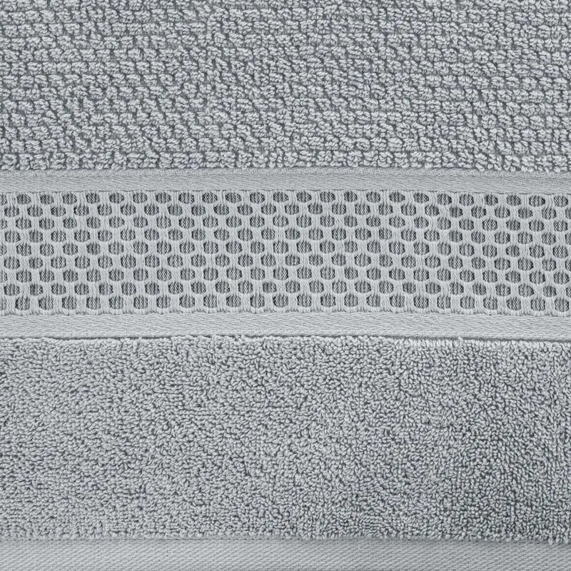 Ręcznik Danny 50x90 srebrny z wytłaczaną  bordiurą i błyszczącą nicią 500 g/m2 Eurofirany