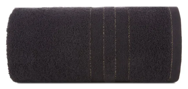 Ręcznik Gala 50x90 czarny zdobiony  błyszczącą nicią 500 g/m2 Eurofirany
