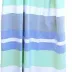Ręcznik plażowy 90x180 For Him niebieski  miętowy pasy z frędzlami Plaża 23