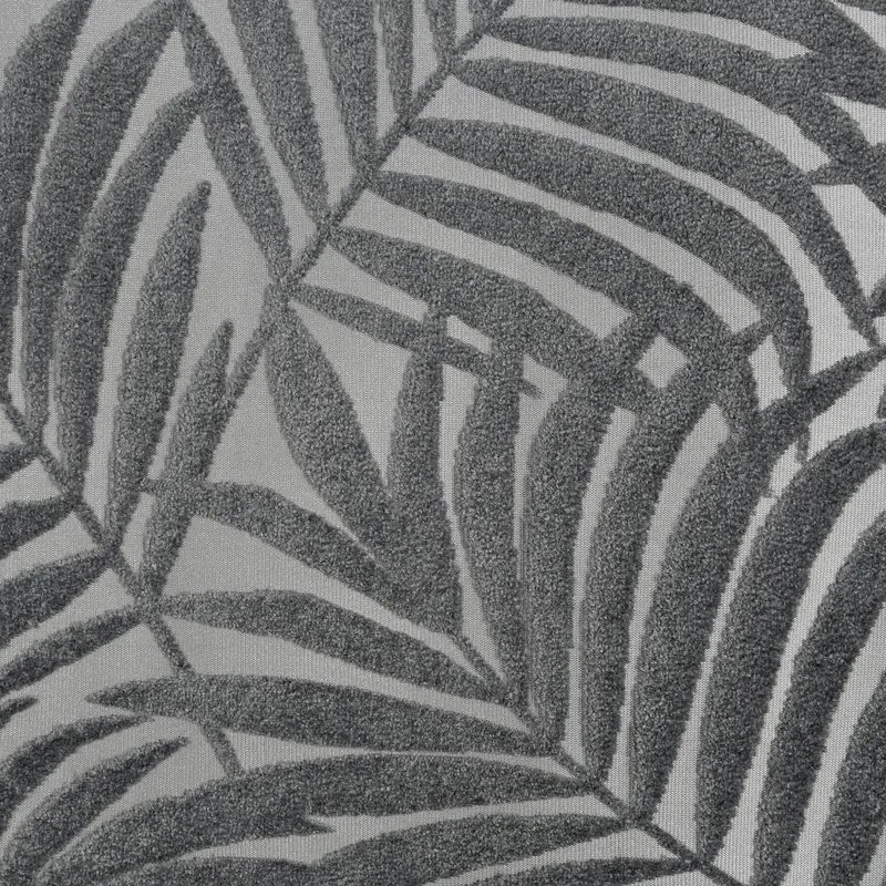 Zasłona 140x250 Livia stalowa z botanicznym wytłaczanym wzorem liści welwetowa gotowa na przelotkach Eurofirany