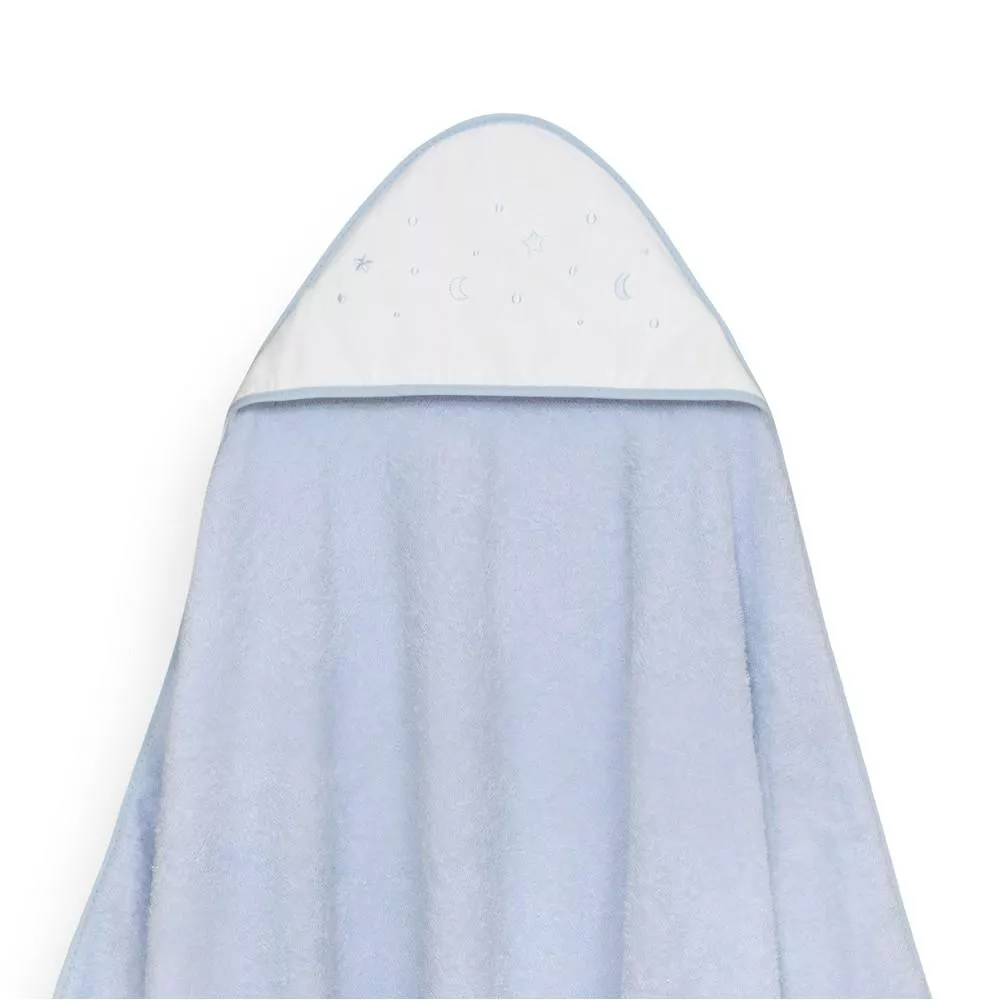 Okrycie kąpielowe 100x100 Esrellas  niebieski ręcznik z kapturkiem + śliniaczek