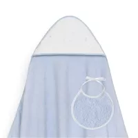 Okrycie kąpielowe 100x100 Esrellas niebieski ręcznik z kapturkiem + śliniaczek
