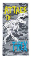 Ręcznik plażowy 70x140 Dinozaur Szkielet moro szary młodzieżowy bawełniany 7273