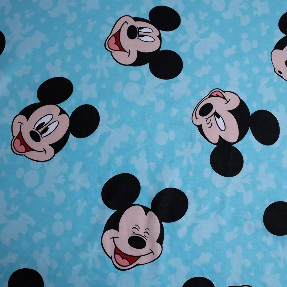 Prześcieradło bawełniane z gumką 90x200 Myszka Miki Mickey Mouse 9770 dla dzieci turkusowe dziecięce