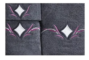 Komplet ręczników w folii 3 szt Lotos grafitowy 30x50, 50x90, 70x140 400g/m2
