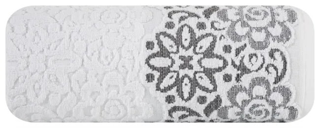 Ręcznik Ria 50x90 biały popielaty 01 500g/m2 Eurofirany