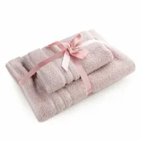 Komplet ręczników 2 szt Loca pudrowy      różowy upominkowy frotte 480g/m2 Eurofirany