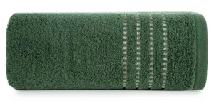 Ręcznik 70x140 Fiore zielony 500g/m2 frotte ozdobiony bordiurą w postaci cienkich paseczków Eurofirany