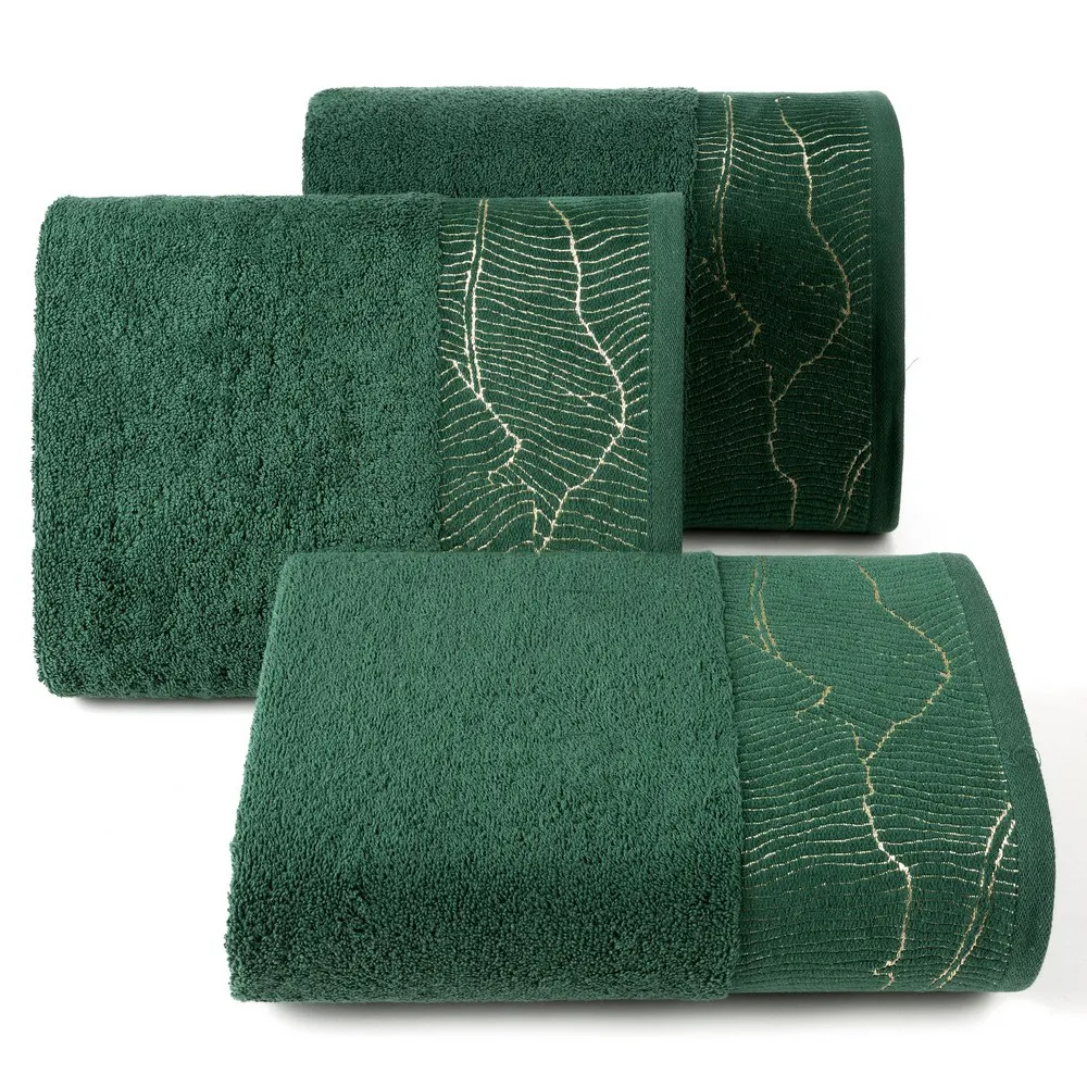 Ręcznik Metalic 50x90 zielony 485g/m2 frotte Eurofirany