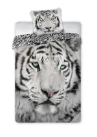 Pościel bawełniana 140x200 Wild Tygrys tygrys syberyjski biała czarna panterka 5673