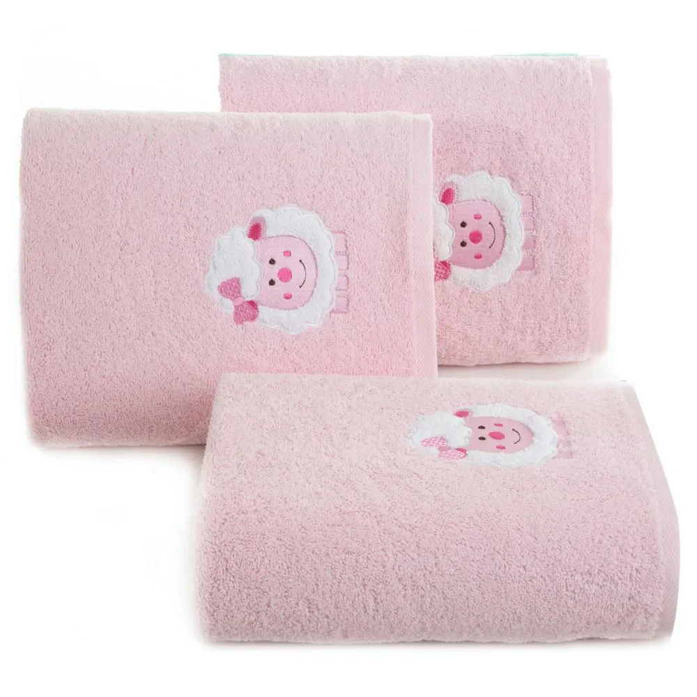 Ręcznik dziecięcy 70x140 Baby 31 owieczka różowy 500g/m2 Eurofirany