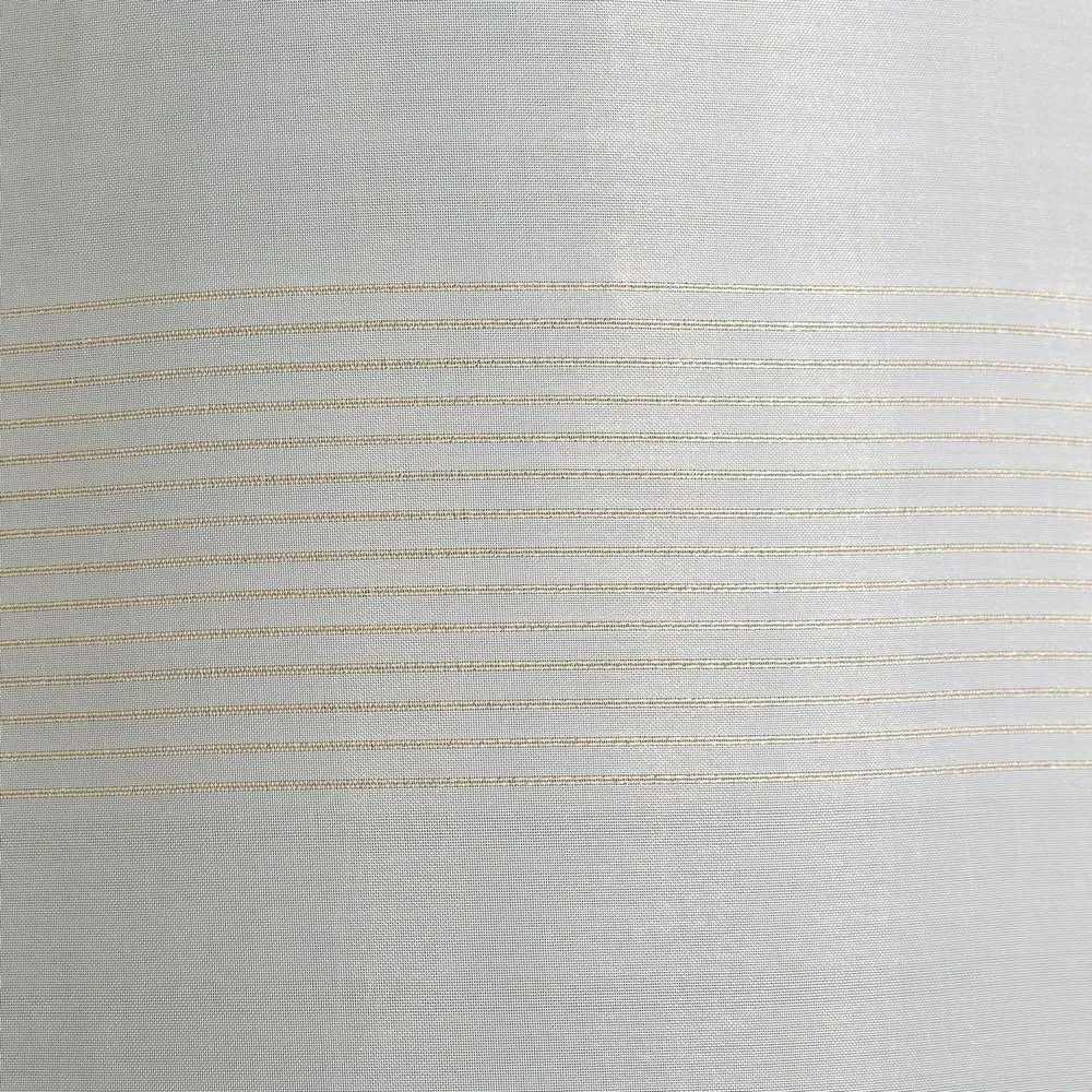 Firana 140x250 Nel biała złota pasy gotowa na przelotkach zdobiona pasami z błyszczącej nici Eurofirany