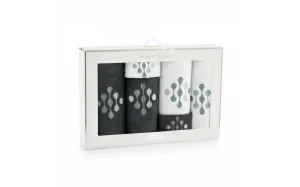 Komplet ręczników w pudełku 6 szt Krople grafitowy biały Zwoltex 23