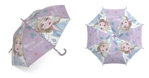 Parasolka dla dzieci Frozen Kraina Lodu 5204 Elsa Nature liście fioletowy różowy parasol różowa rączka
