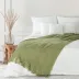 Koc pleciony z frędzlami 130x170 zielony jasny Akryl 1 Mila Line akrylowy narzuta na łóżko Eurofirany