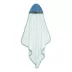 Okrycie kąpielowe 100x100 Musseline  biały niebieski ręcznik z kapturkiem