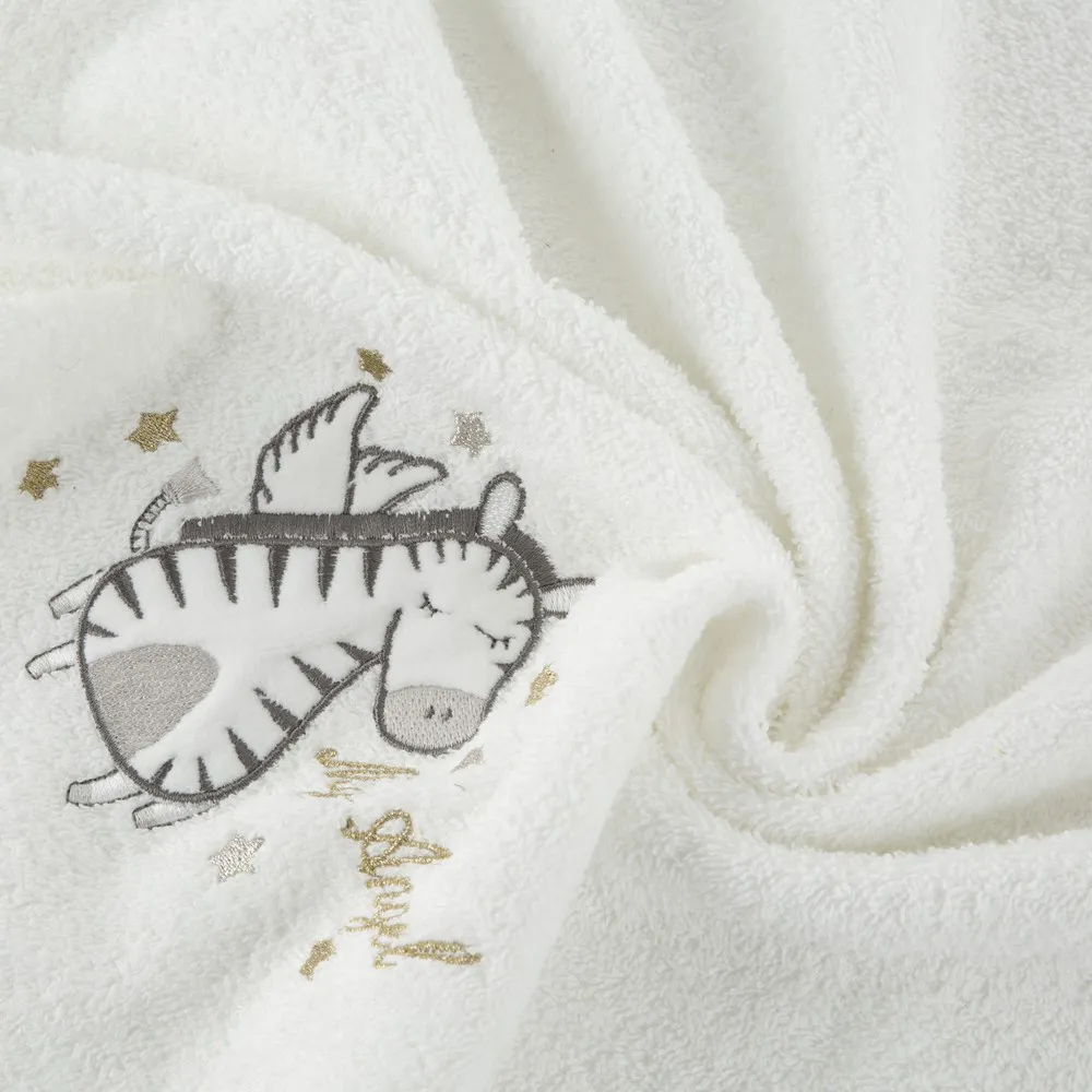 Okrycie kąpielowe niemowlęce 100x100 Baby 36 biały Jednorożec ręcznik z kapturkiem 350g/m2 Eurofirany