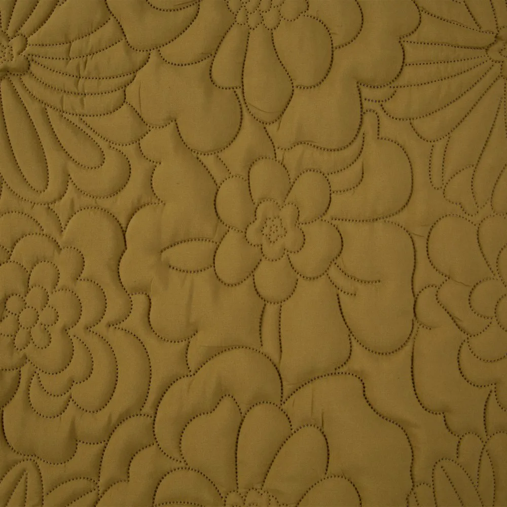 Narzuta dekoracyjna 230x260 Alara 4 musztardowa wzór w kwiaty