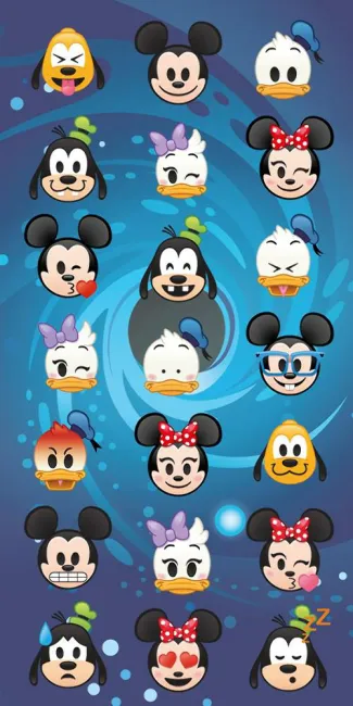 Ręcznik plażowy 70x140 Disney Emotki 3465 Myszka Miki Mini Kaczor bohaterowie bawełniany